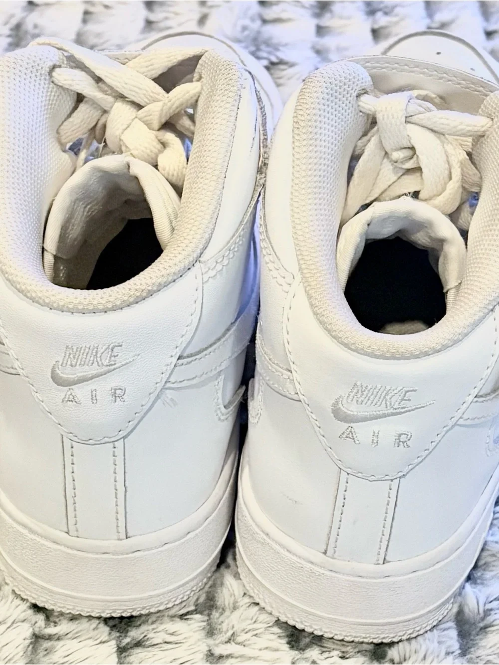 Nike Youth White High-Top AIR FORCE ONES Sneakers 6.5Y